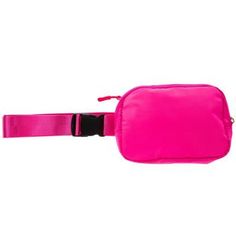 Dimensions: 6" x 8.5" x 1.5" Strap Drop Length: 12.5" Material: Fabric, Plastic & Metal Color: Pink, Black & Gold Quantity: 1 Add a fashionable accessory to your ensemble, such as this Belt Bag. This bag has an adjustable buckle strap, an outer zipper pouch, and inner mesh pockets. Keep all of your essentials close by when you're on the go! Functional Pink Mobile Phone Bag, Pink Rectangular Travel Accessories With Zipper Closure, Pink Rectangular Travel Accessories With Zipper, Casual Rectangular Travel Accessories With Zipper, Functional Pink Travel Accessories With Zipper Closure, Pink Nylon Mobile Phone Bag, Functional Pink Shoulder Bag With Cell Phone Pocket, Pink Travel Bag With Cell Phone Pocket, Versatile Pink Bag With Zipper Pouch