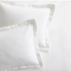 king standard white cotton matelasse Hudson Grace, Pattern And Texture, Quilt Pillow, Extra Bedroom, Hand Loom, Rich Textures, Bedding Collections, Crate And Barrel, Diamond White