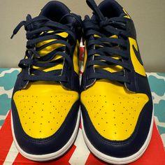 Nike Dunk Low Retro Mens Size 13 Yellow Casual Basketball Shoes With Contrast Sole, Casual Yellow Basketball Shoes With Contrast Sole, Yellow Sporty Skate Shoes With Contrast Sole, Yellow Leather Skate Shoes With Round Toe, Yellow Low-top Custom Sneakers With Contrast Sole, Casual Yellow Low-top Basketball Shoes, Nike Custom Yellow Sneakers With Contrast Sole, Yellow Low-top Custom Sneakers With Cushioned Footbed, Yellow Low-top Basketball Shoes