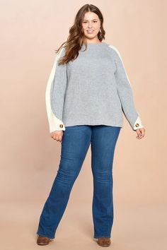 Plus Size Color Blocked Sweater Cute Sweater Outfits, Sweater Trends, Hem Sweater, Shopping World, Plus Size Sweaters, Cowl Neck Sweater