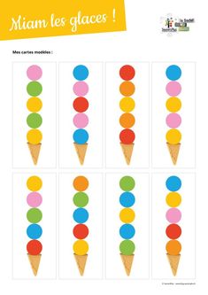 an ice cream cone with different colors on it and the words miami les glaces