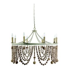 a chandelier with beads hanging from it