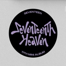 the logo for seventh heaven with purple lettering