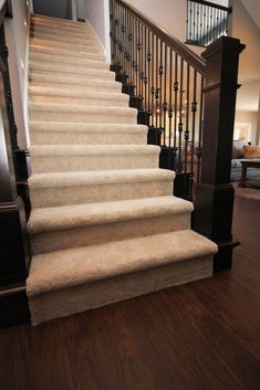 the stairs in this house are made of carpet