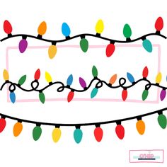 a drawing of christmas lights on a white background