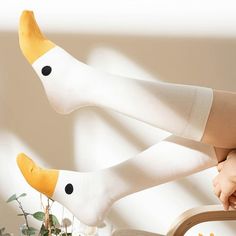 Casual Unisex Duck Socks | Inspire Uplift Wiccan Fashion, Head Sock, Sock Animals, Cute Socks, Really Cute Outfits, Casual Socks, Cute Fashion, Things To Buy, Ducks