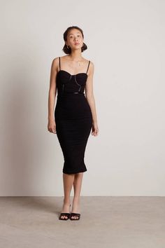 All Nighter Ruched Mesh Corset Bodycon Midi Dress in Black - $49 | Tobi US Curve Hugging Dress, Mesh Corset, All Nighter, Red Bodycon Dress, Bodycon Midi Dress, Mesh Overlay, Black Bodycon Dress, Bodycon Midi, Corset Style