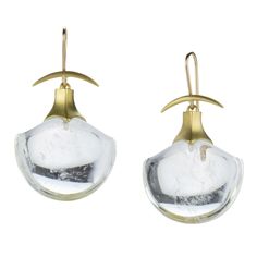 Gabriella Kiss Rock Crystal Amphorae Earrings | Quadrum Gallery Gabriella Kiss, 1st Dibs, Hudson Valley Ny, Yellow Gold Earrings, Love Token, Snake Ring, Yellow Gold Earring, Herkimer Diamond, Rock Crystal