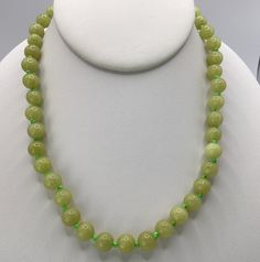 16 Inch Peridot Bead Necklace  7mm Peridot Color Choker Bead Necklace  Estate Choker Necklace in Excellent Vintage Condition  Pretty Peridot Green color Green Gemstone Beaded Necklace, Green Gemstone Bead Necklaces, Green Beaded Necklaces With 8mm Round Beads, Round Green Beaded Necklaces With 8mm Beads, Peridot Color, August Birthday, Vintage Choker, Peridot Necklace, Peridot Green