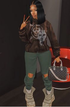 Computer Cartoon, Imvu Fits, Imvu Edits, Imvu Outfits, Emma Style, Nightclub Aesthetic