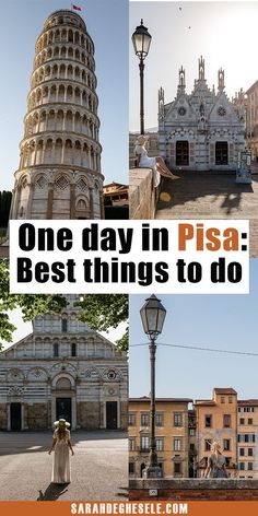 a collage of pictures with the words 1 day in pisa