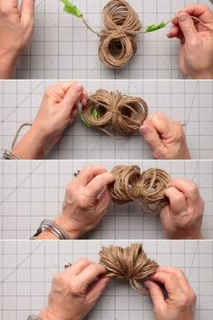 the steps to make a wreath out of twine