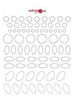 an image of circles that are drawn in the shape of ovals, with one circle at