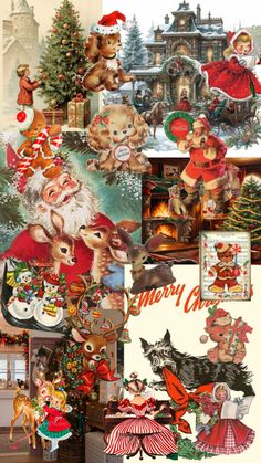 #vintage #christmas #christmasbackround #vintagechristmas #collage #background #cute Vintage Christmas Collage, Vintage Christmas Background, Wrapping Inspiration, Background Cute, Christmas Collage, Gift Wrapping Inspiration, Table Scape, Collage Background, Vintage Farmhouse