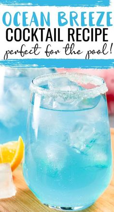 blue Ocean breeze cocktail Seabreeze Cocktail Drink Recipes, Island Breeze Cocktail, Ocean Cocktail Drinks, Blue Ocean Cocktail, Ocean Breeze Cocktail, Seabreeze Cocktail, Ocean Cocktail, Sea Breeze Cocktail