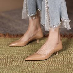 As low as $50.50 Beige Kitten Heels With Padded Heel, Beige Medium Width Kitten Heels With Low Heel, Beige Medium Width Low Heel Kitten Heels, Fall Kitten Heels With Padded Heel And Round Toe, Shoe Closets, Beige Pumps, Wardrobe Goals, Fashion Shoes Heels, Casual High Heels