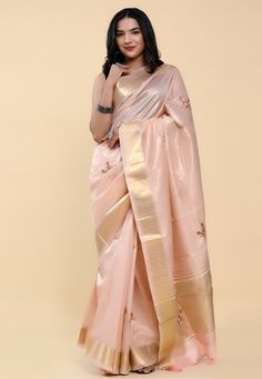 Cotton Saree with blouse in Light pink colour 505  Desc:  Color : Light Pink Fabric : Cotton   Jacquard Work : Embroidery Wash Care : Dry clean Sleeve Style : Sleeveless Long Sleeves : Done only in Custom Stitch Sleeves Lining : Done only in Custom Stitch Bust Size : 32 to 42 Inches Occasion : Festival   Diwali   Ceremonial   Temple Wear   Social Gathering   Ganesh Charturthi   Gudi Padwa   Dussehra. With Express Free Shipping and Custom Stitching, Buy Indian Party wedding and bridal Sarees Cott Light Pink Fabric, Gudi Padwa, Cotton Silk Fabric, Baby Light, Indian Party, Wedding Saree Indian, Casual Saree, Bridal Sarees, Light Pink Color