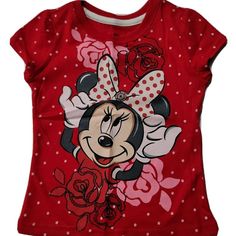 Disney Minnie Mouse Toddler Girls T-Shirt Red 3t Or 4t Nwt Fun Red Minnie Mouse T-shirt, Playful Minnie Mouse Short Sleeve Top, Red Minnie Mouse Short Sleeve Top, Playful Red Mickey Mouse Top, Red Short Sleeve Top With Minnie Mouse, Fun Red Minnie Mouse Top, Red Disney Short Sleeve Tops, Red Short Sleeve Top With Mickey Mouse, Red Disney Mickey Mouse Top