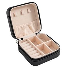 an open black case filled with lots of compartments