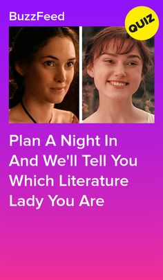 two women with the words plan a night in and we'll tell you which literature lady