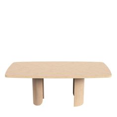 a wooden table with two legs and a rectangular top, on a white background the table is made out of plywood