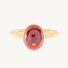 A delicious ring, set in 18k gold with a slick, juicy garnet cabochon. Cabochon Ring, Earring Sale, Tennis Bracelet, Fairy Lights, Sale Design, Ring Set, Garnet, 18k Gold, Pick Up