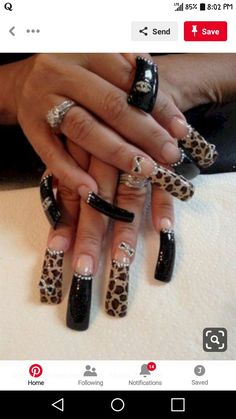 Trashy Y2k Nails Long, Y2k Animal Print Nails, Snooki Nails, Trashy Y2k Nails, Chicana Nails, 00s Nails, Retro Nails