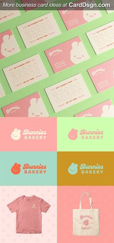 an assortment of logos and business cards with different colors, shapes and font options on them