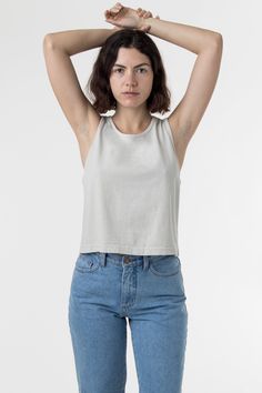 1833GD - Garment Dye Mid-Tank – Los Angeles Apparel Staple Tops, Los Angeles Apparel, Summer Uniform, Sweaters And Leggings, Off White Color, Favorite Shirts, High Waisted Shorts, Colored Jeans, Tank Shirt