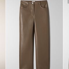 Brand New With Tags. Color Is Shiitake. Size 0. Originally $148 **This Color Is No Longer Sold In This Style!!** Aritzia Melina Pant, Melina Pant, Pleather Pants, Aritzia Pants, Black Cropped Pants, Classic Trousers, Cropped Pants Women, Tuxedo Pants, Eggplant Purple