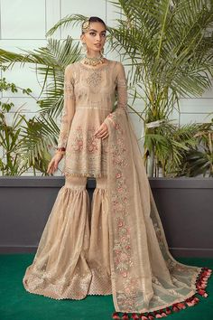 Serene S-1036 Sandcastle Premium Soiree 2021 Pakistani Three Piece, Pakistani Designer Suits, Pakistani Wedding Dress, Desi Clothes, Chiffon Collection, Embroidered Organza, Pakistani Wedding Dresses, Salwar Kameez Designs