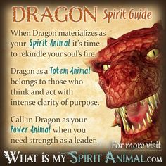 the dragon spirit guide with an image of it's mouth open and tongue out