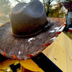 Brand New Western Style Cowhide Hat Size M I Only Have Two Left Get Them While You Can! Olive Green Hat, White Beret, White Fedora, Fedora Women, Winter Knit Scarf, Wide Brim Felt Hat, Brown Beanie, Black Beanie, Grey Beanie