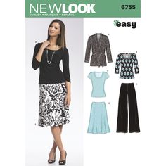 a women's dress and pants sewing pattern from the new look book, easy to sew