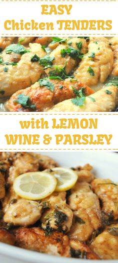 chicken tenders with lemon wine and parsley