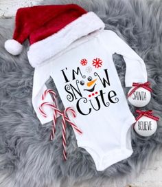 This listing for 1 bodysuit with heat transfer vinyl design. We us different brands of children's t-shirts/bodysuits in our shop, depending on the size chosen and availability. If you are not sure of the size to order, please message us so we can help you decide before you place your order. ** Although we make our best effort to ensure that the colors display accurately, it is impossible to guarantee that the colors that display on your screen will be an exact match.** Our garments are all profe My First Christmas Outfit, Babys First Christmas, Cute Babys