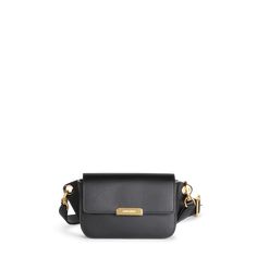 Roquette Gold Edition - Cuir Grainé Noir Ateliers Auguste Modern Leather Belt Bag For Work, Classic Business Belt Bag With Detachable Strap, Classic Belt Bag With Detachable Strap For Business, Chic Formal Bags With Belt Detail, Chic Formal Bags With Removable Belt, Classic Leather Belt Bag For Work, Elegant Evening Belt Bag With Removable Belt, Elegant Business Bags With Belt Detail, Modern Belt Bag With Gold-tone Hardware