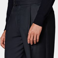 A spaciously tailored pair bringing some vintage-inspired appeal, these relaxed fit Duca pants boast a high-rise waist with single pleat and side adjusters details. The Navy, Straight Pants, Vintage Inspired, Wide Leg, High Rise, Trousers, Relaxed Fit, Pure Products, Wool