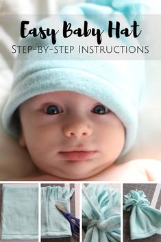 the instructions for how to make an easy baby hat that is great for all ages