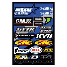 the yamaha sticker sheet is shown