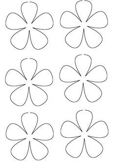 four leafed clovers are shown in black and white, with the outline for each flower