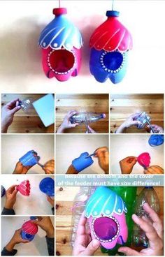 the instructions for making an ornament out of plastic bottles