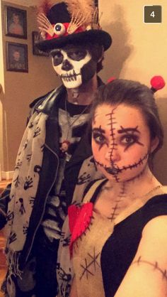 two people dressed up in halloween costumes