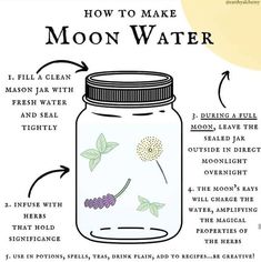 Witches Facts, Wicca Recipes, Potions Recipes, How To Make Water, Herb Jar, Moon Spells, Witch Potion, Flower Children