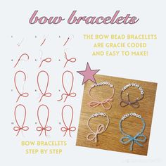 instructions for how to make bow bracelets