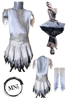 an image of a ballerina costume on display with accessories including gloves and boots for the dance