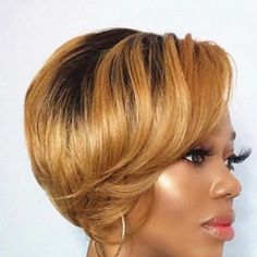 Gorgeous Side Lace Part Wig, Ready To Wear. Ombre Pixie, Pixie Wig, Wig Color, Hair Ombre, Pixie Cut Wig, Black Girls Hairstyles, Pixie Haircut, Ombre Hair, Pixie Cut