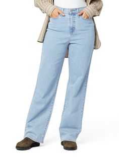 Signature by Levi Strauss & Co.™ Women's Shaping High-Rise Straight Jeans - Walmart.com Shape Dress, Levi Strauss Jeans, Nice Outfits, Boyfriend T Shirt, Levi Strauss & Co, Cute Top, Blue Gender, Slim Jeans, Levi Strauss