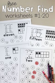 these printable worksheets are perfect for numbers 1 - 20