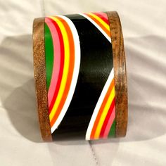 Did You Know The Word “Bangle” Comes From The Hindu Word “Bungri” Which Means “Glass?” A Bangle Is Circular In Shape, And, Unlike A Bracelet, Is Not Flexible. Here Is One! Resin Inlay, I Think! Fits Large On My Size 7 Wrist. Swirly, Stripey Pattern. Don’t Gaze At It For Too Long! You Might Get Hypnotized! You’re Getting Sleepy Not Flexible, Colorful Eclectic, Resin Inlay, The Hindu, Vintage Eclectic, My Size, Boutique Jewelry, Ladies Boutique, Bangle Bracelet